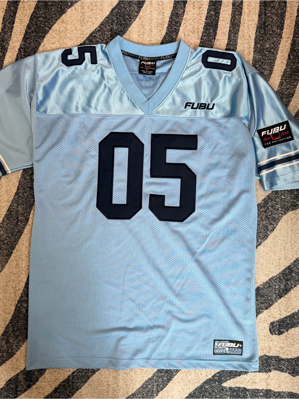 FUBU Jersey Mens Large Blue 05 Streetwear City Series USA Y2K